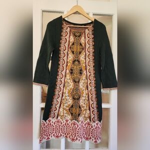 Anthropologie beaded holiday sweater dress